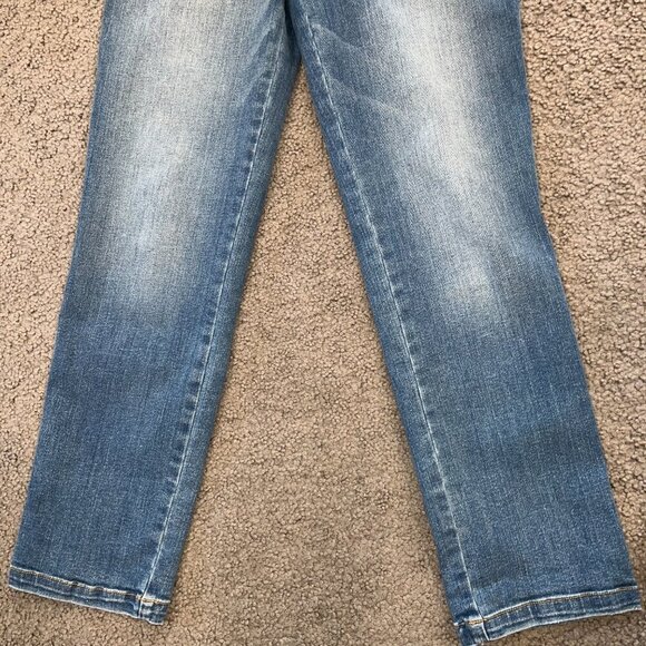 SPANX EVERY WEAR Pull On Straight Leg 5 Pocket Blue Denim Jeans - EUC - Size L - Picture 3 of 10